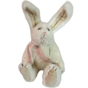 Boyds Bear Collection White Bunny Vintage 90s Rabbit Poseable 8" Easter Plush